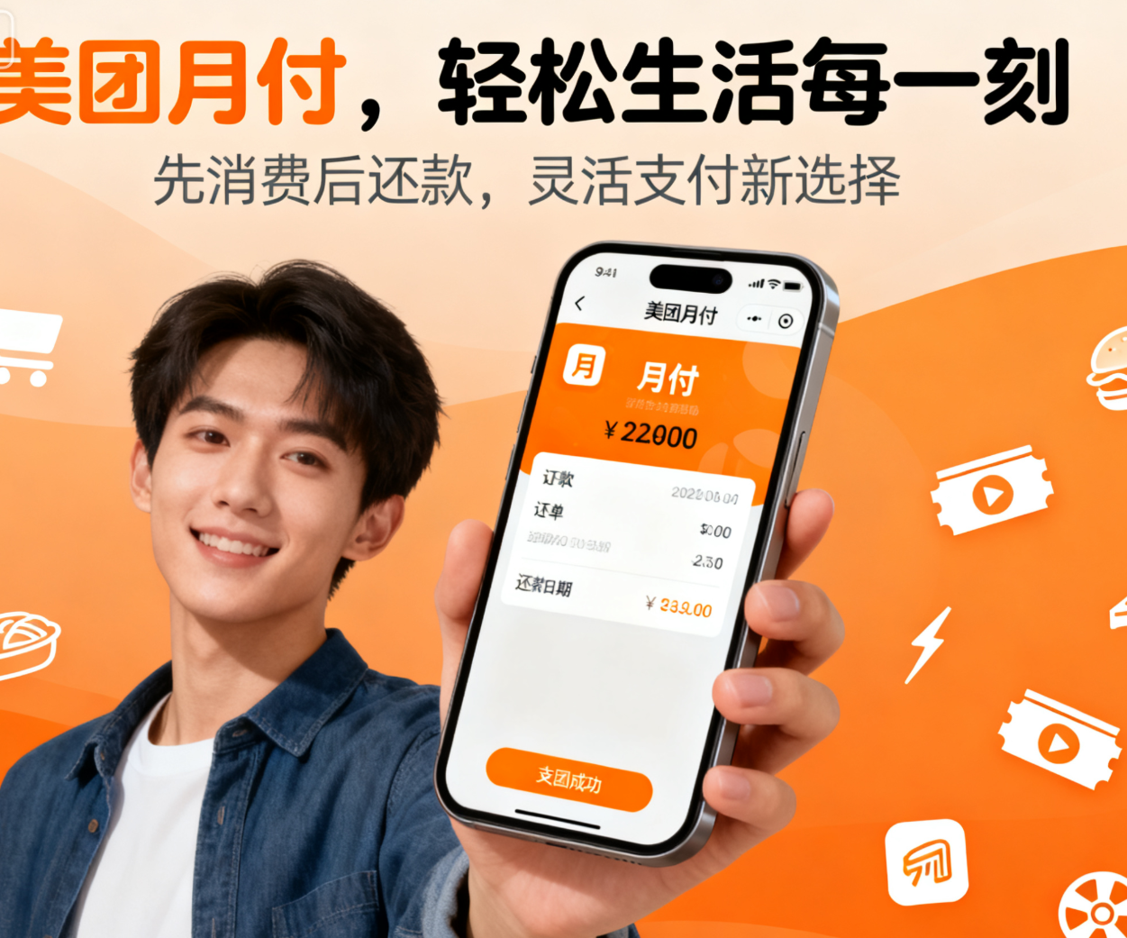 美团月付额度怎么取现出来